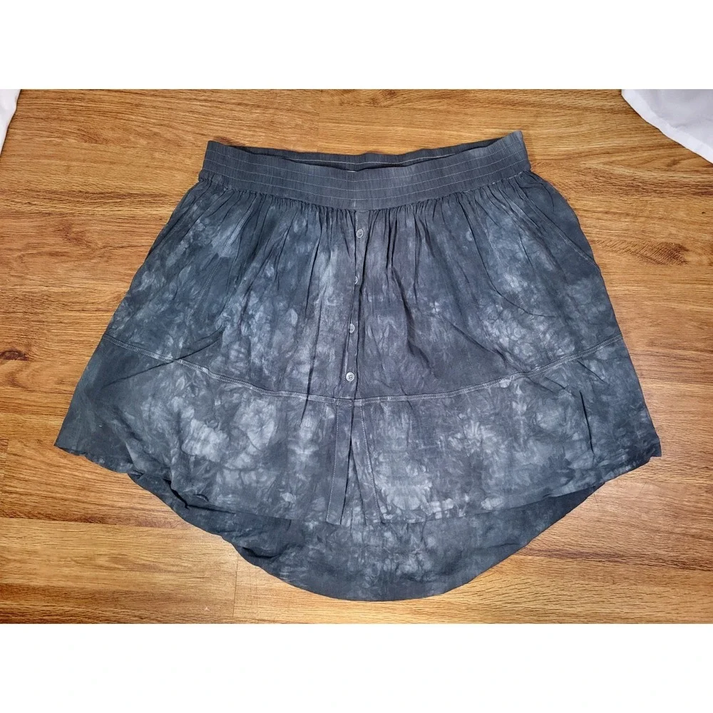Raquel Allegra‎ Gray Tie Dye Rayon Hi Low Skirt Size 3 Pull On Boho Indie